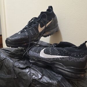 Nike Black and White Flyknit Shoes